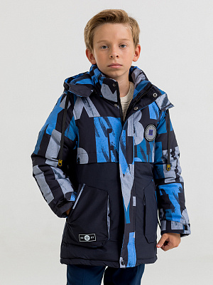 Куртка зимняя для мальчика синяя (био-пух)