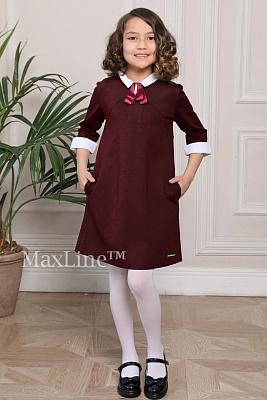 Платье школьное бордовое для девочки Эльза