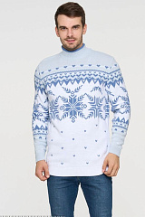 Свитер мужской новогодний белый / голубой