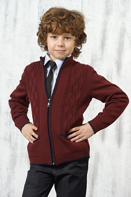 Кардиган школьный бордовый для мальчика 7020/1096/1340