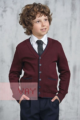 Кардиган школьный бордовый для мальчика 7016/1096/1340