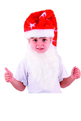 101-52-54 Колпак мех красный с бородой р.52-54 101