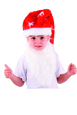 101-52-54 Колпак мех красный с бородой р.52-54 101