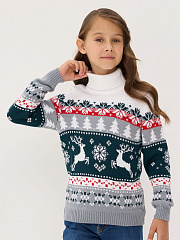 Свитер детский с оленями 128-158 см
