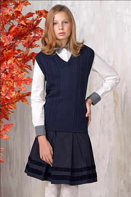 Жилет школьный синий для девочки 748/4027