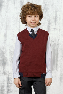 Жилет школьный бордовый для мальчика 7010/1096/1340