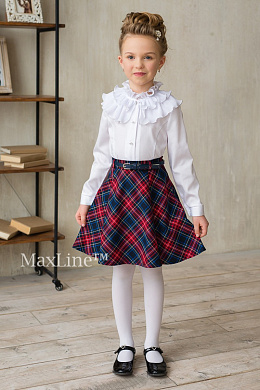 Юбка школьная в красную клетку Солнышко