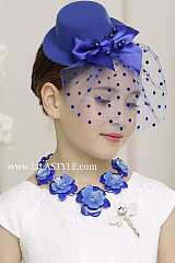 Бусы "Цветы" голубой/синий