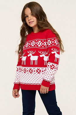 Свитер детский с оленями 128-158 см